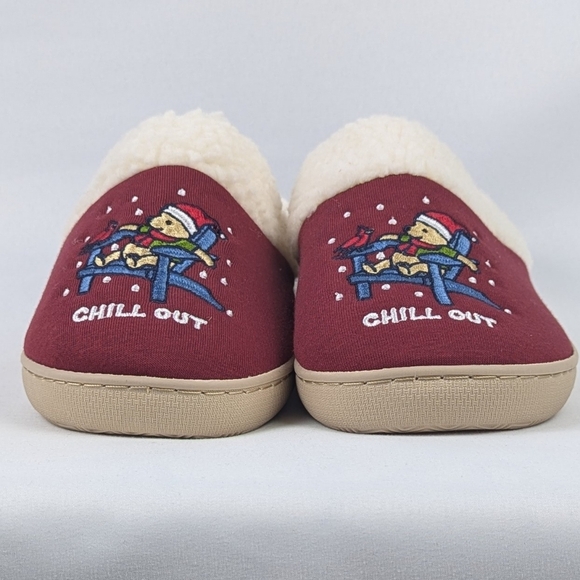 Life Is Good Slippers Winter Snow Bear Cardinal Embroidered Red M (7-8) NWT - Picture 6 of 13